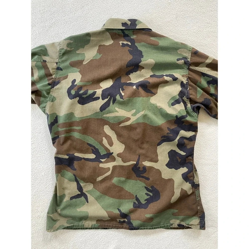 Military Mens Combat Coat Medium Regular Green Woodland Camouflage Field Jacket - Picture 13 of 16